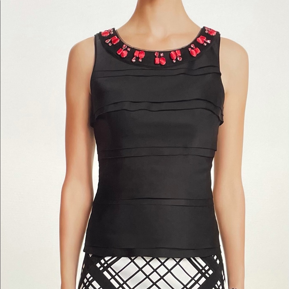 NWT WHBM The Necklace Black Bodice Top Size 4